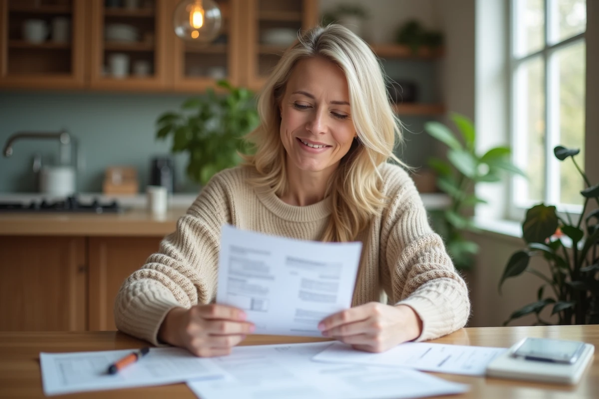Femme vérifiant un rapport d